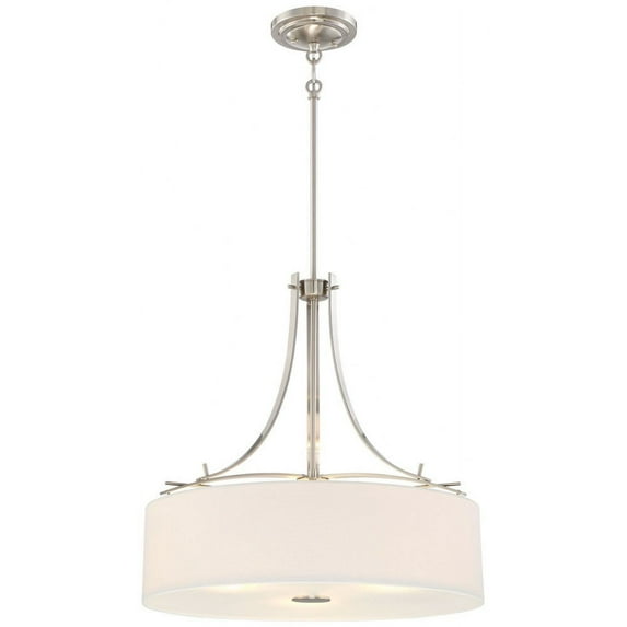 Minka Lavery - Poleis - Drum Pendant 3 Light White Linen Fabric in Transitional