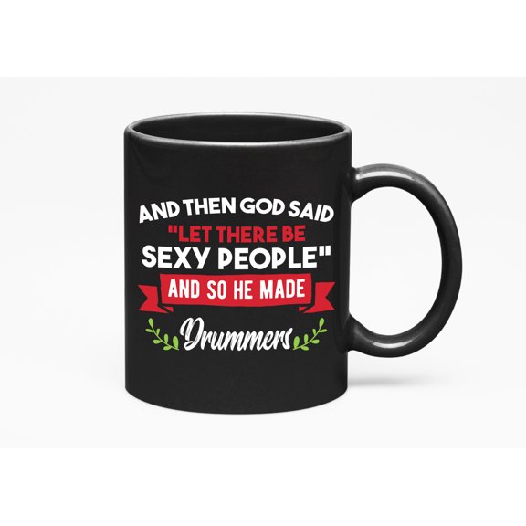Drum Players, Black 11oz Ceramic Mug