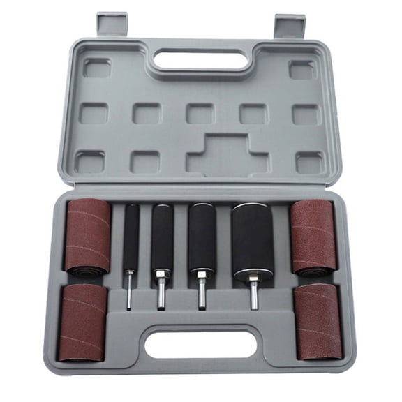 Drum Sander Kit Sanding Belt Sandpaper with Spindle Case for Drill Tools