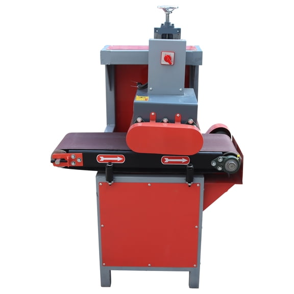 Drum Sander Surface Polishing Machine Electric Sanding Machine 220V 11.8in Belt Width for Wood/Metal/Plastic/Glass/Steel