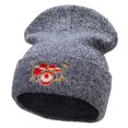 thumbnail image 1 of Drum Set Embroidered 12 Inch Long Knitted Beanie - Black Marled OSFM, 1 of 5