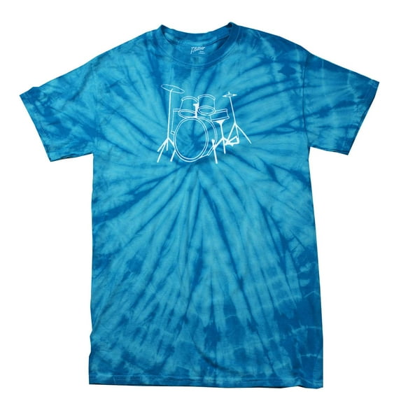 Drum Set T-shirt Drummer Band Musician Drumming Percussion Retro Design Music Rock Alternative Headbanging 80's -bluetiedye-XXL