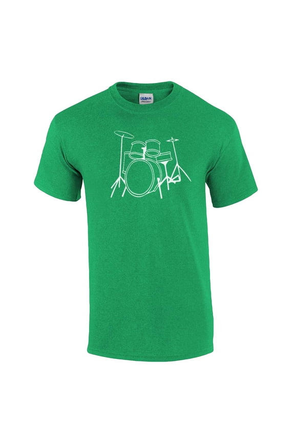 Drum Set T-shirt Drummer Band Musician Drumming Percussion Retro Design Music Rock Alternative Headbanging 80's -kelly-5xl