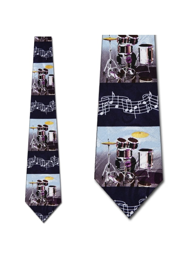 Drum Set and Notes Necktie Mens Tie by Tieguys
