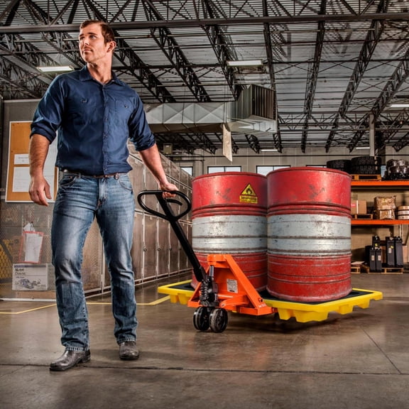 Drum Spill Pallet 5000Lbs Capacity, Spill Containment Tray(51.2 X 26.8 X 5.9 in)