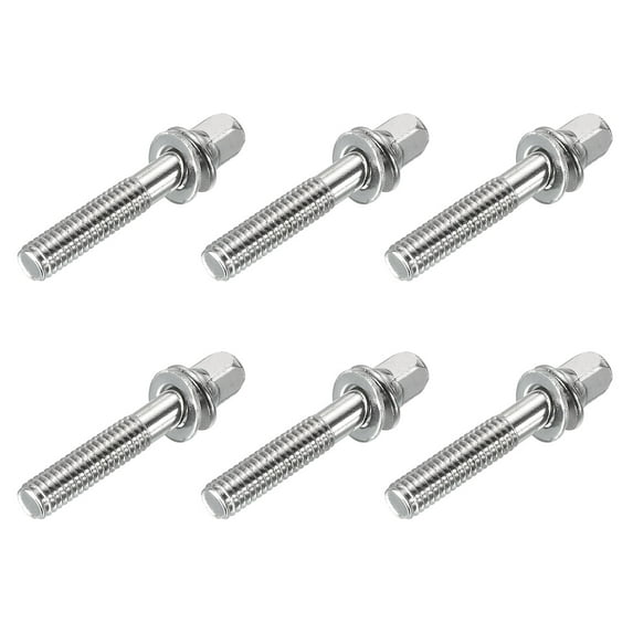 Drum Tension Rods M6 x 30mm for Bass Drum Hardware Parts Accessory Pack of 6