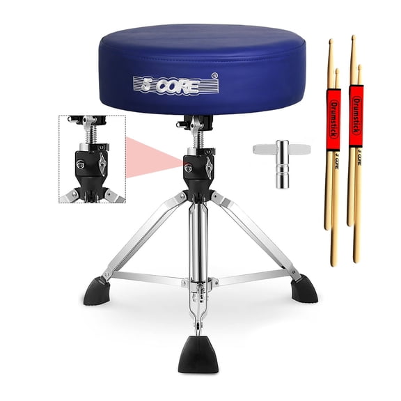 Drum Throne 4" Thick Padded Guitar Stool 441Lb Capacity 20-26' Adjustable Drummer Chair