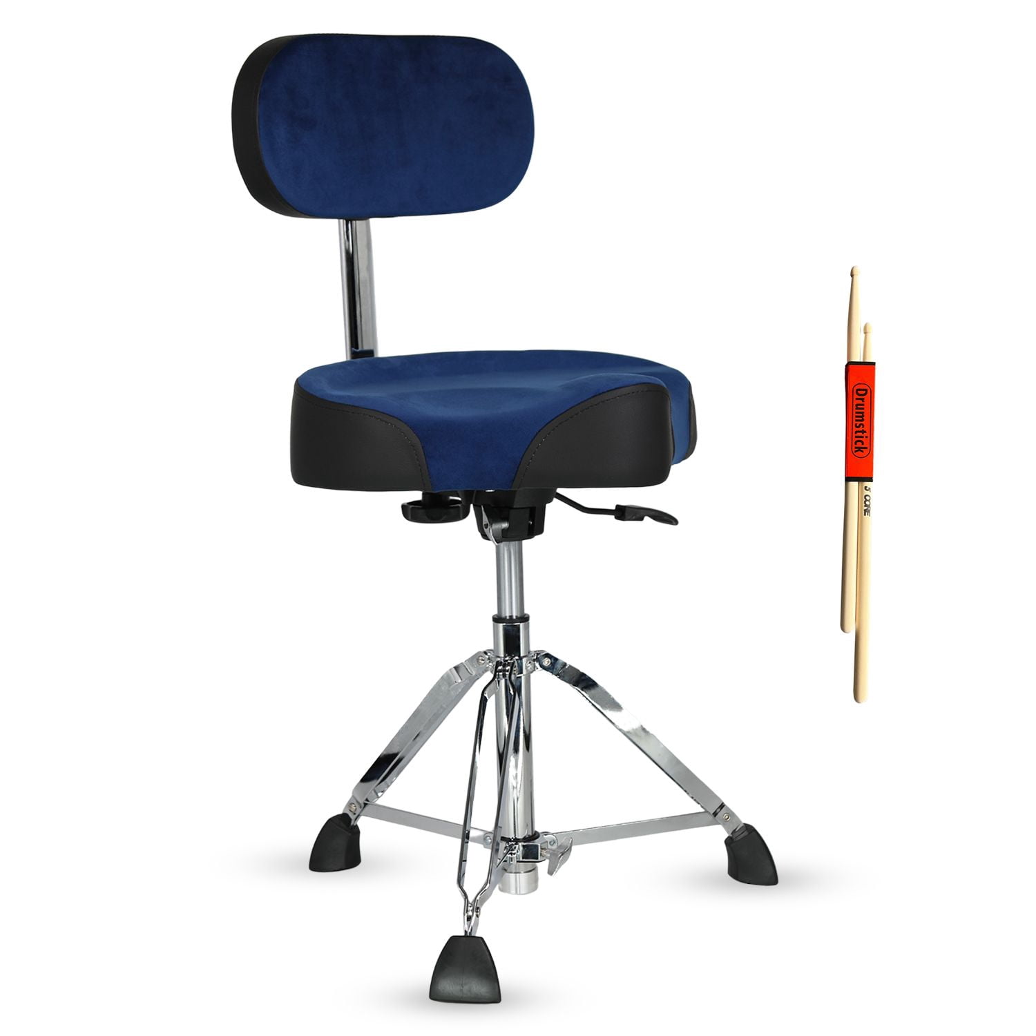 Drum Throne with Backrest, 4" Padded Stool with Airlift Adjustment 19"-25", 441Lb Capacity Heavy-Duty Drum Stool for Drummers, Double-Braced Steel Base