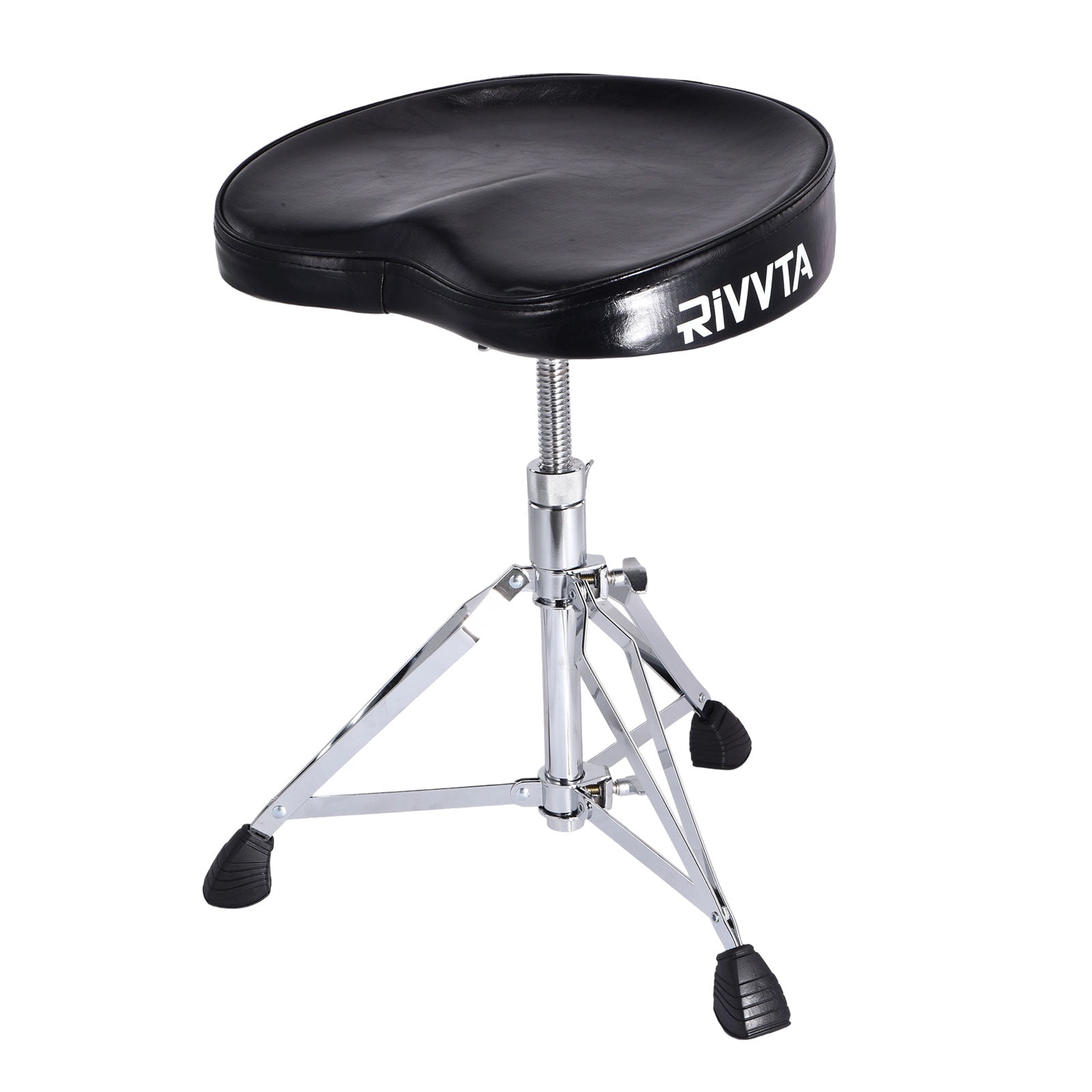 Drum Throne Drum Stool Adjustable Drum Seat Anti-Slip Base Swivel Drum Chair Butt Shape for Adult & Teen Drummers Black
