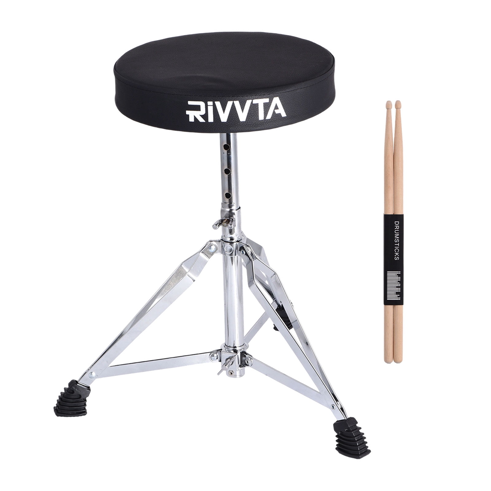 Drum Throne Padded Drum Seat Drumming Stools Height Adjustable Drum Chair with 5A Drumsticks for Drummer