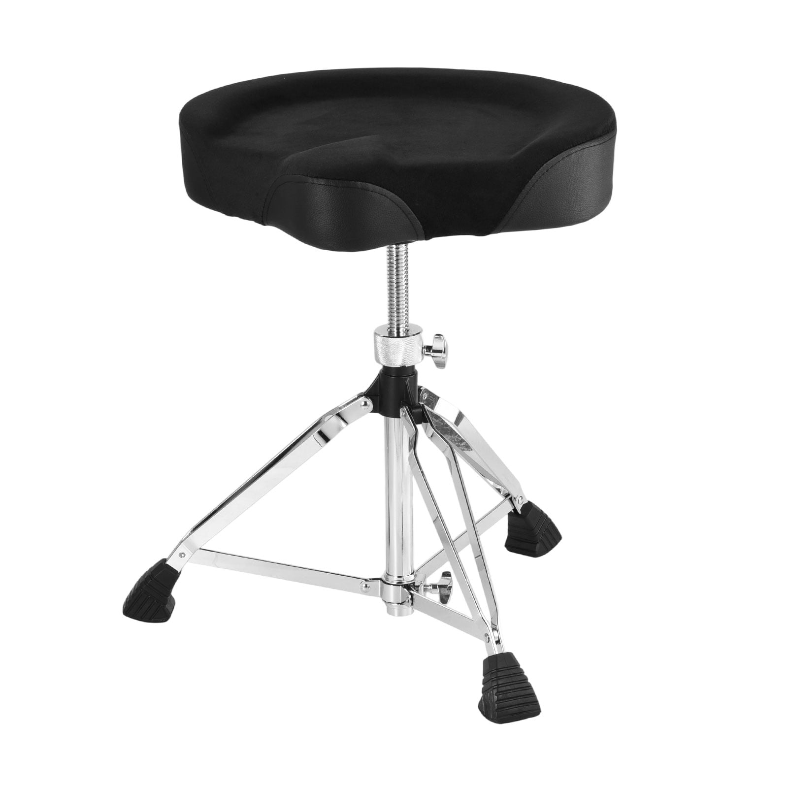 Drum Throne, Saddle Drum Seat, Height Adjustable Suede Motorcycle Style Drummer Stool