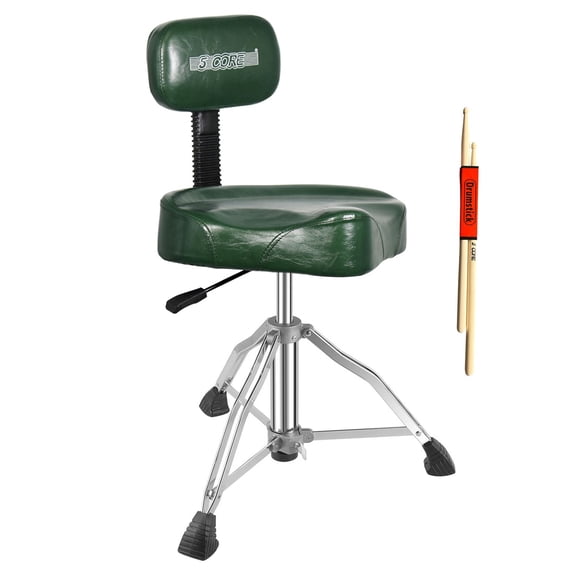 Drum Throne with Backrest, 4" Padded Adjustable Drum Stool, 18-24.5" Height Range & 441LB Capacity, Heavy-Duty Musician Chair for Drummers