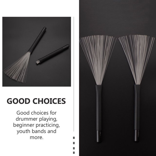 Drum Wire Brush 1 Pair Drum Brushes Retractable Drum Wire Sticks