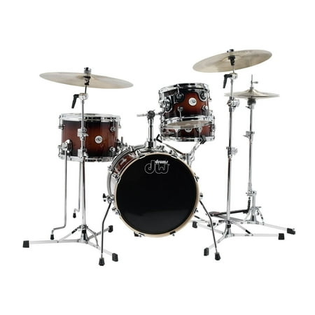 Drum Workshop Design Mini-Pro 4-Piece Drum Shell Pack - 16" Kick / 12" Snare (Tobacco Burst)
