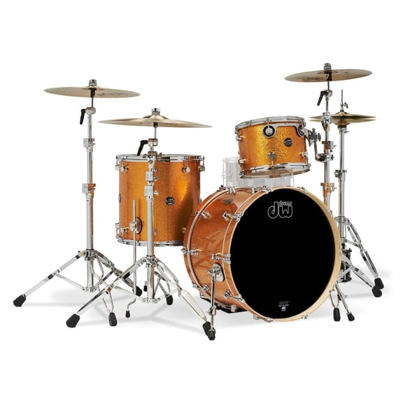 Drum Workshop Performance Series 3 Piece Drum Shell Pack Finish Ply Pewter Sparkle
