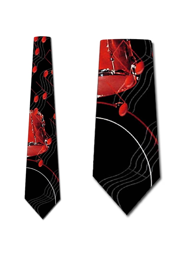 Drum and Notes Necktie Mens Tie