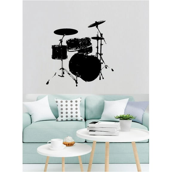 Drum kit Music Family Home Decor Vinyl wall art sayings Sticker Dcor Decal