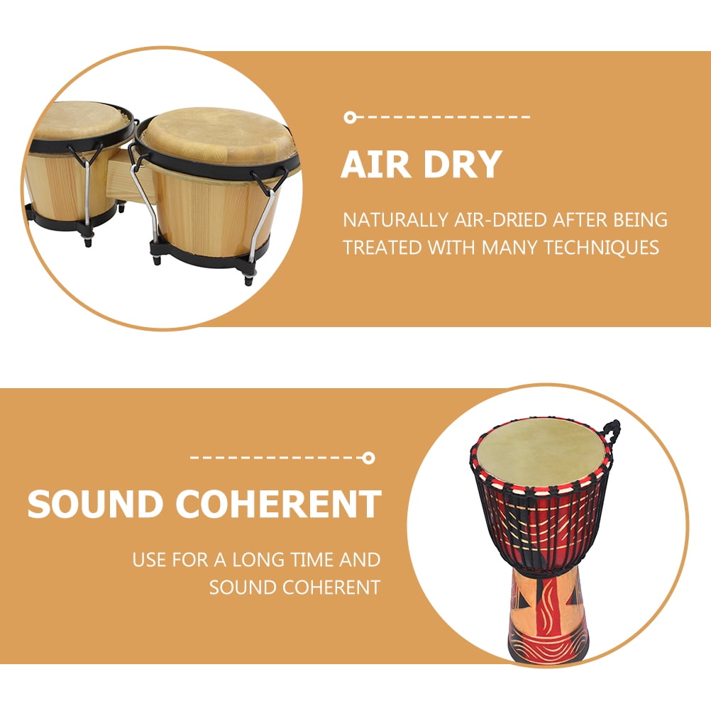 Drum skin 2Pcs African Drum Bongo Drum Buffalo Drum Leather Convenient