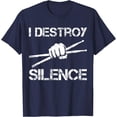 thumbnail image 1 of Drummer Art Drumsticks Music Lover Softstyle Unisex T-Shirt,Navy Color,Size 5XL, 1 of 5