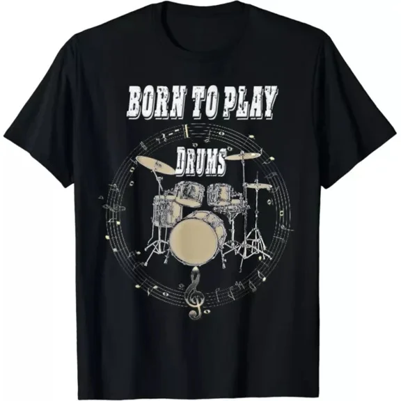 Drummer Born To Play Drums Gift Tee Tees Unisex S-5XL Hot Trending Shirt, Vintage Birthday Gift