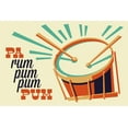 thumbnail image 1 of Drummer Boy, Retro Christmas (12x18 Wall Art Poster, Room Decor), 1 of 3