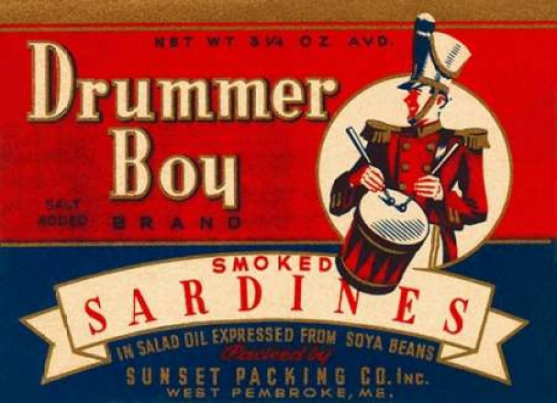 Drummer Boy Smoked Sardines Canvas Art - Retrolabel (18 x 24)