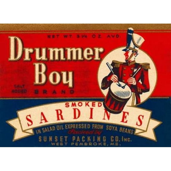Drummer Boy Smoked Sardines Poster Print by Retrolabel (9 x 12)
