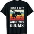 thumbnail image 1 of Drummer Boys Drum Just A Boy Who Loves Drums Kit Drumming T-Shirt, 1 of 4