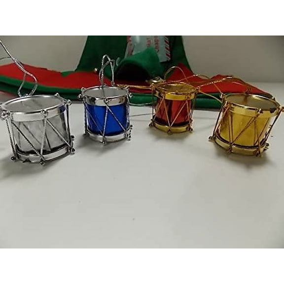 Drummer Christmas Tree Ornaments - Drums 12 Piece - Holiday Decorations