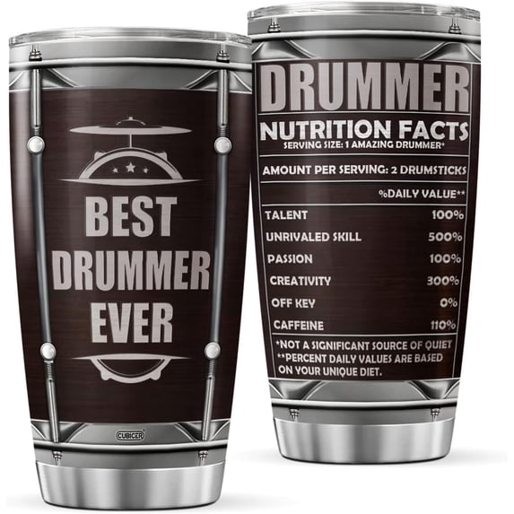 Drummer Coffee Tumblers Thanks Tumbler Gifts For Music Lovers Dad Boys Adults Birthday Christmas Day Mug 20 oz Drum Stainless Cup Large Travel Cups Funny Insulated Mugs