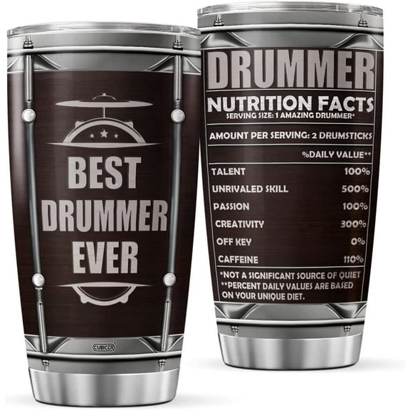 Drummer Coffee Tumblers Thanks Tumbler Gifts For Music Lovers Dad Boys Adults Birthday Christmas Day Mug 20 oz Drum Stainless Cup Large Travel Cups Funny Insulated Mugs