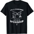 thumbnail image 1 of Drummer Created to Worship Christian Faith gift T-Shirt, 1 of 4