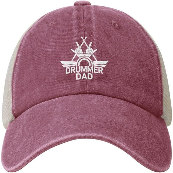 Drummer Dad Hat Mesh Trucker Hats for Men Women Adjustable Vintage Washed Cotton Baseball Cap