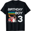 thumbnail image 1 of Drummer Drum Sets Birthday Boy 3 Years Old Boys Kid T-Shirt, 1 of 5