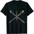 thumbnail image 1 of Drummer Drum Sticks Rock & Roll Skeleton Hand Horns T-Shirt, 1 of 5
