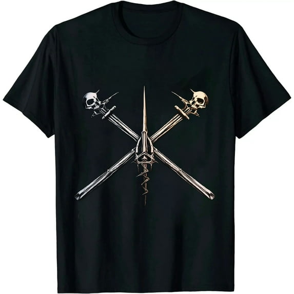 Drummer Drum Sticks Rock & Roll Skeleton Hand Horns T-Shirt
