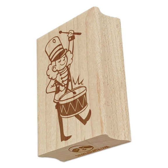 Drummer Drumming Marching Band 12 Days of Christmas Rectangle Rubber Stamp Stamping Scrapbooking Crafting - Large 2.5in