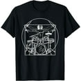 thumbnail image 1 of Drummer Gift: Da Vinci Drums Drawing Present for Music Fans T-Shirt, 1 of 4