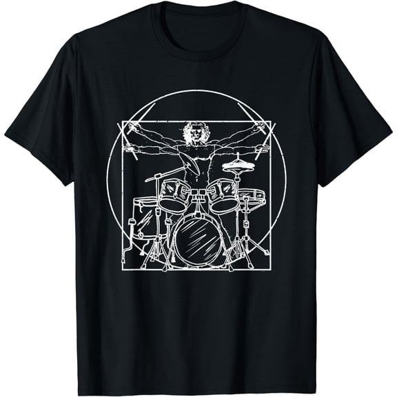 Drummer Gift: Da Vinci Drums Drawing Present for Music Fans T-Shirt