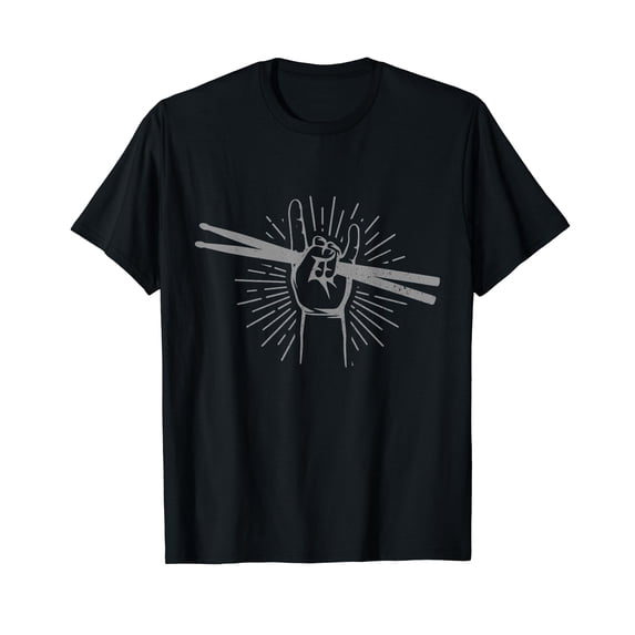 Drummer Gift Drum Sticks Drumming Vintage Rock & Roll Music T-Shirt