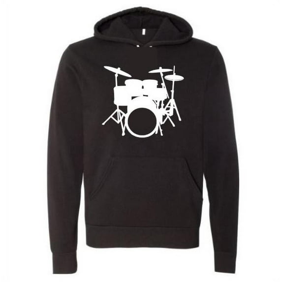 Drummer Hoodie, Drumset, Gift For Drummer, Drumming Apparel, Unisex Hoodie, Musician Hoodie, Gift For Musician, Percussion Outfit, Hoodies, Black, 2XL