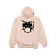 thumbnail image 1 of Drummer Hoodie, Drumset, Gift For Drummer, Drumming Apparel, Unisex Hoodie, Musician Hoodie, Gift For Musician, Percussion Outfit, Hoodies, Peach (Black Text), SMALL, 1 of 1