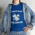 thumbnail image 1 of Drummer I Destroy Silence Drum Set Percussion T-Shirt, 1 of 2