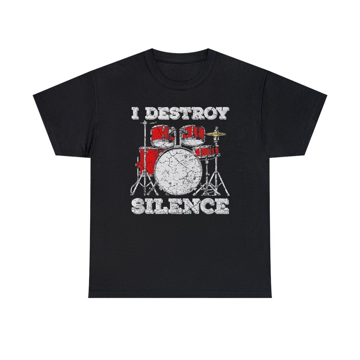 Drummer I Destroy Silence Drum Set unisex Short Sleeve Tee
