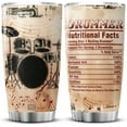 thumbnail image 1 of Drummer Nutrition Facts Tumbler Cool Things For Drummers Gift For Music Lovers Stainless Steel Coffee Cup With Lid 20oz Birthday Gifts For Men Insulated Travel Mug Vintage, 1 of 1