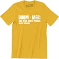 thumbnail image 1 of Drummer One Who Beats Things Sticks Funny Band Music Holiday Men's Tee Shirt, 1 of 4