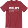 thumbnail image 1 of Drummer One Who Beats Things Sticks Funny Band Music Holiday Men's Tee Shirt, 1 of 4
