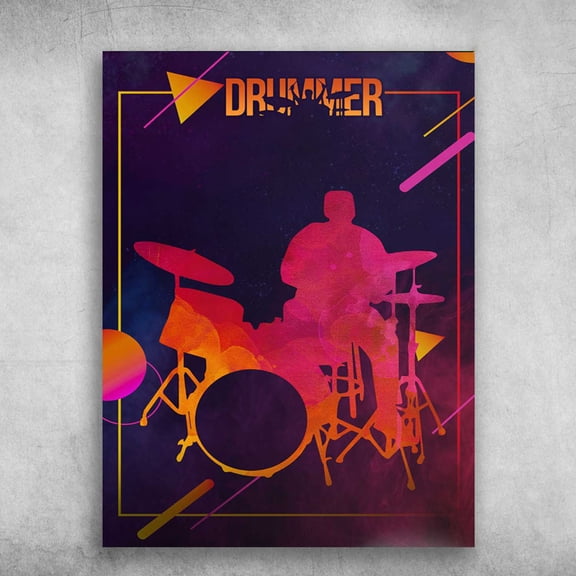 Drummer Poster, Drum Lover, Gift For Drummer 24 x 36 Inch Poster