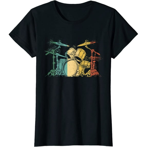 Drummer Retro Vintage Drum Set Drumset Drummers Drumming T-Shirt