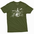 thumbnail image 1 of Drummer T-Shirt Abraham Lincoln Drumming Music Band Tee 4Th Of July Patriotic Usa Shirt (Medium Military Green), 1 of 6